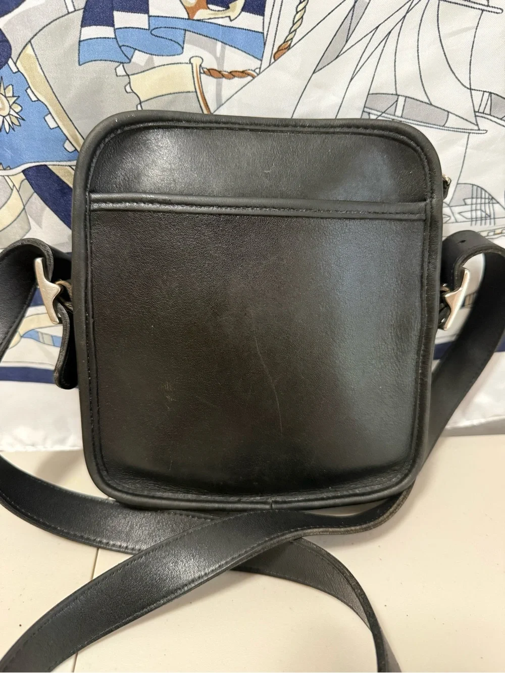 Vintage Coach Black Leather Shoulder/Crossbody Bag
